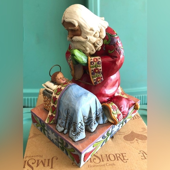 Jim Shore The Real Meaning of Christmas St. Nick w/Baby Jesus figurine - Picture 1 of 2